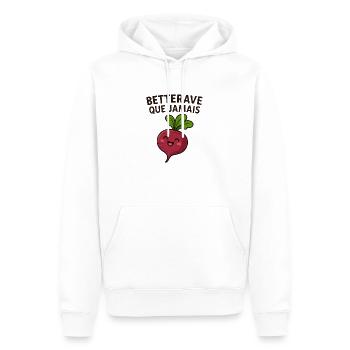 Betterave fan legume - Sweat à capuche Premium bio Homme - blanc - Devant - Nico (187cm)