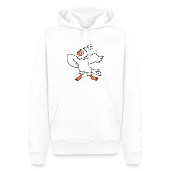 Mouette oiseau dansant célébrant heureux heureux plaisir - Sweat à capuche Premium bio Homme - blanc - Devant - Nico (187cm)