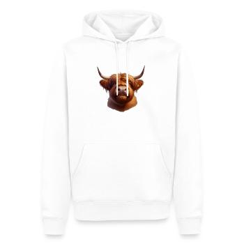 Hochland Rind Kopf 1 - Männer Premium Bio Hoodie - Weiß - Vorne - Nico (187cm)