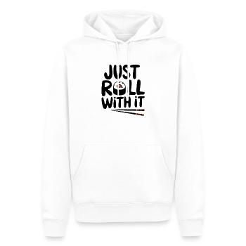 Just Roll With It - Men’s Premium Organic Hoodie - white - Front - Nico (187cm)