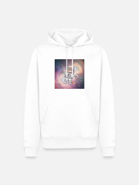 Cat in Space - Männer Premium Bio Hoodie - Weiß