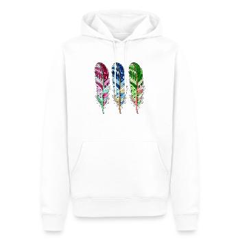 Feder - Männer Premium Bio Hoodie - Weiß - Vorne - Nico (187cm)