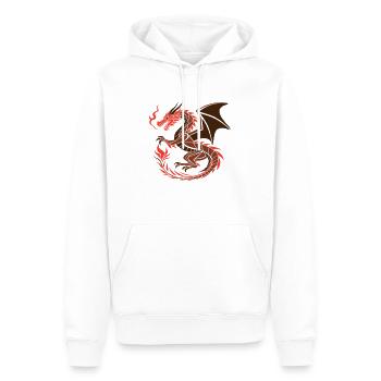 Roter Drache - Fantasy Kunst - Männer Premium Bio Hoodie - Weiß - Vorne - Nico (187cm)