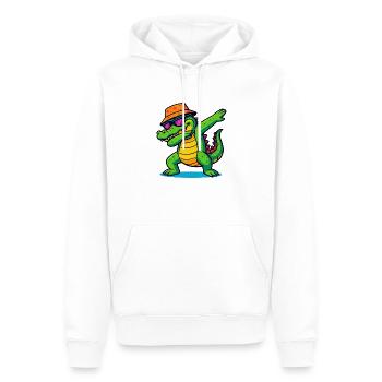 krokodil dabbing - Männer Premium Bio Hoodie - Weiß - Vorne - Nico (187cm)