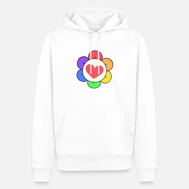 Dandy Regenbogenblume - Männer Premium Bio Hoodie - Weiß