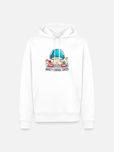 Angst Kontrollzentrum Lustig Angst Ehrfurcht - Männer Premium Bio Hoodie - Weiß