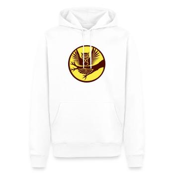 hibou arbre branche aigle hibou lune nuit pleine lune ronde forêt - Sweat à capuche Premium bio Homme - blanc - Devant - Nico (187cm)