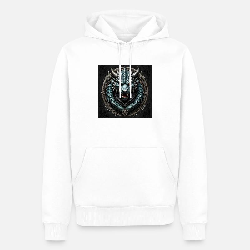 Drache - Männer Premium Bio Hoodie - Weiß