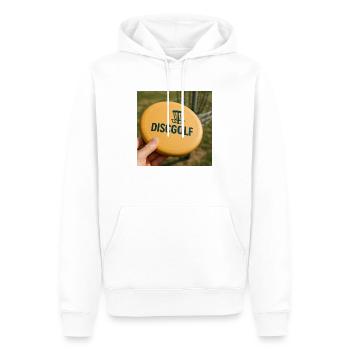 Disc golf - Frisbee golf - Sweat à capuche Premium bio Homme - blanc - Devant - Nico (187cm)