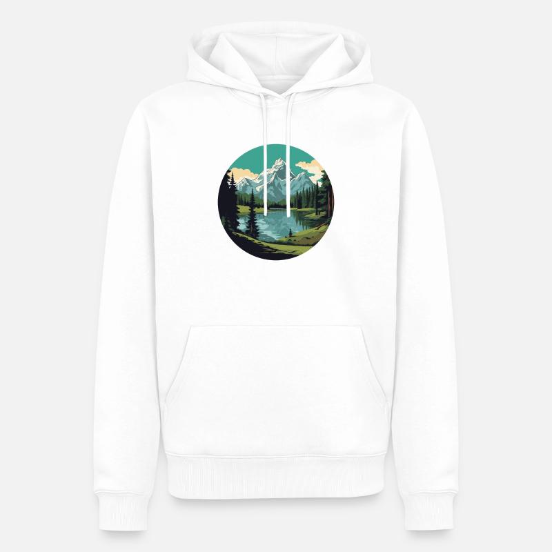 Lake lucerne - Men’s Premium Organic Hoodie - white