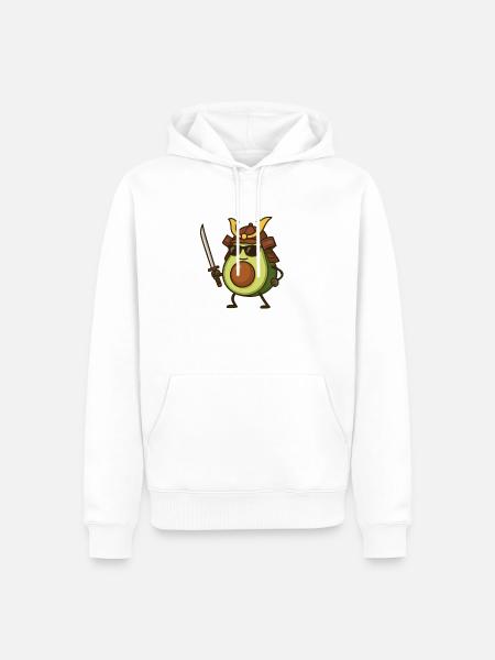 Avocado Samurai - Men’s Premium Organic Hoodie - white