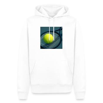 Sports - Tennis, raquette et balle - Sweat à capuche Premium bio Homme - blanc - Devant - Nico (187cm)