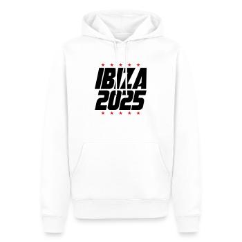 Ibiza 2025 - Sweat à capuche Premium bio Homme - blanc - Devant - Nico (187cm)