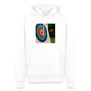Sport - Bogenschießen - Männer Premium Bio Hoodie - Weiß - Vorne - Nico (187cm)