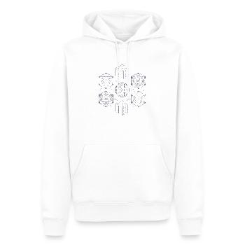 Symétrie de la géométrie sacrée - Sweat à capuche Premium bio Homme - blanc - Devant - Nico (187cm)