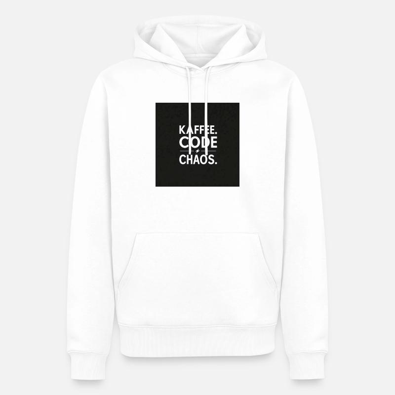 Kaffee, Code, Chaos - Männer Premium Bio Hoodie - Weiß