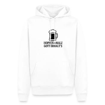 Bière - Sweat à capuche Premium bio Homme - blanc - Devant - Nico (187cm)