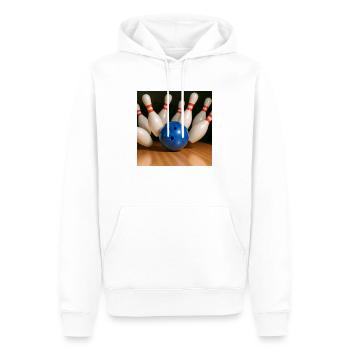 Sports - Bowling - Sweat à capuche Premium bio Homme - blanc - Devant - Nico (187cm)