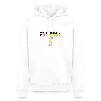 Soleil Pastaga – L’Apéro du Sud - Sweat à capuche Premium bio Homme - blanc - Devant - Nico (187cm)