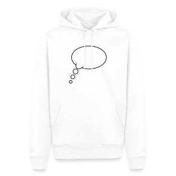Denkblase Design - Männer Premium Bio Hoodie - Weiß - Vorne - Nico (187cm)