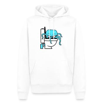 Oktopus in Klo Toilette WC Kloschüssel Klospülung - Männer Premium Bio Hoodie - Weiß - Vorne - Nico (187cm)