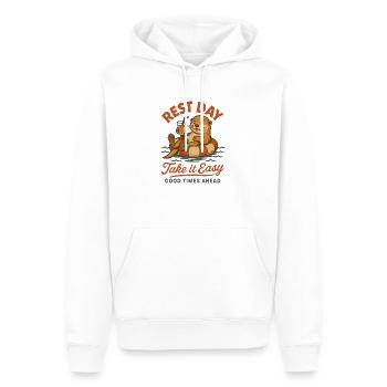 Seeotter Rest Day – Lustiges Faulenzen & Sommerdes - Männer Premium Bio Hoodie - Weiß - Vorne - Nico (187cm)