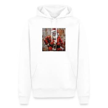 X mas Santa Claus rot weiss Rost Metall Streetart - Männer Premium Bio Hoodie - Weiß - Vorne - Nico (187cm)