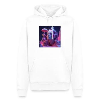 Hypersurréalisme - Sweat à capuche Premium bio Homme - blanc - Devant - Nico (187cm)