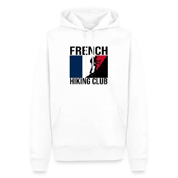 Maillot de randonnée French Hiking Club - Sweat à capuche Premium bio Homme - blanc - Devant - Nico (187cm)