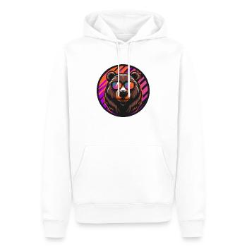 Bear Comic Cool - Men’s Premium Organic Hoodie - white - Front - Nico (187cm)