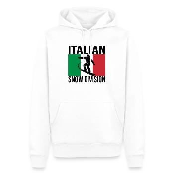 Italian Snow Division Snowboard Tee - Männer Premium Bio Hoodie - Weiß - Vorne - Nico (187cm)