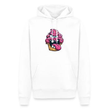 Durchgeknallter Cupcake. - Männer Premium Bio Hoodie - Weiß - Vorne - Nico (187cm)