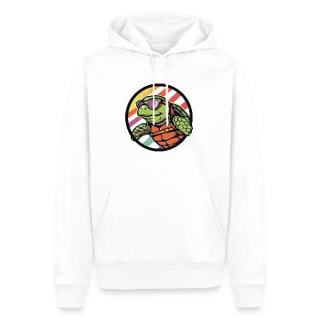 Tortue Bande Dessinée Cool - Sweat à capuche Premium bio Homme - blanc - Devant - Nico (187cm)