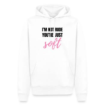 Je ne suis pas impoli – vous êtes juste doux et sarcastique Citation K - Sweat à capuche Premium bio Homme - blanc - Devant - Nico (187cm)