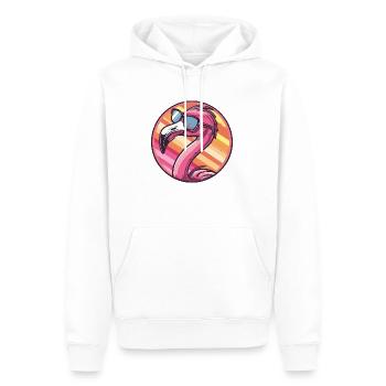 Flamingo Comic Cool - Männer Premium Bio Hoodie - Weiß - Vorne - Nico (187cm)