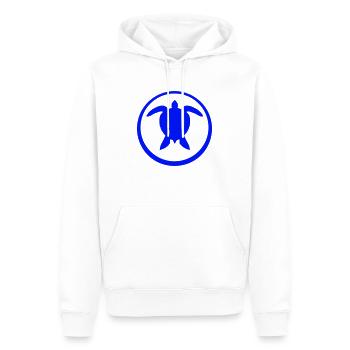 Tortue d’eau cercle rond silhouette icône - Sweat à capuche Premium bio Homme - blanc - Devant - Nico (187cm)