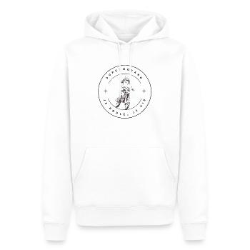 Supermotard – Je roule, je vis (Moto Design gris ) - Sweat à capuche Premium bio Homme - blanc - Devant - Nico (187cm)