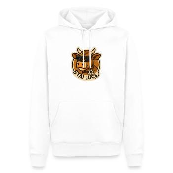 Vache Stai Lucs - Sweat à capuche Premium bio Homme - blanc - Devant - Nico (187cm)