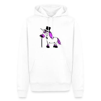 Einhorn Sir Gentleman Mr. reich Monokel Zylinder - Männer Premium Bio Hoodie - Weiß - Vorne - Nico (187cm)