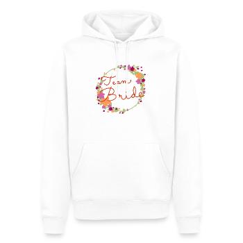 Équipe Bride Lesbienne / Équipe Braut Lesbisch - Sweat à capuche Premium bio Homme - blanc - Devant - Nico (187cm)