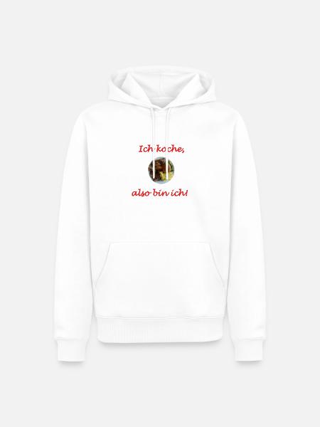 IchKoche - Männer Premium Bio Hoodie - Weiß