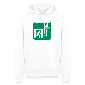 Ich will zum Segeln - Männer Premium Bio Hoodie - Weiß - Vorne - Nico (187cm)