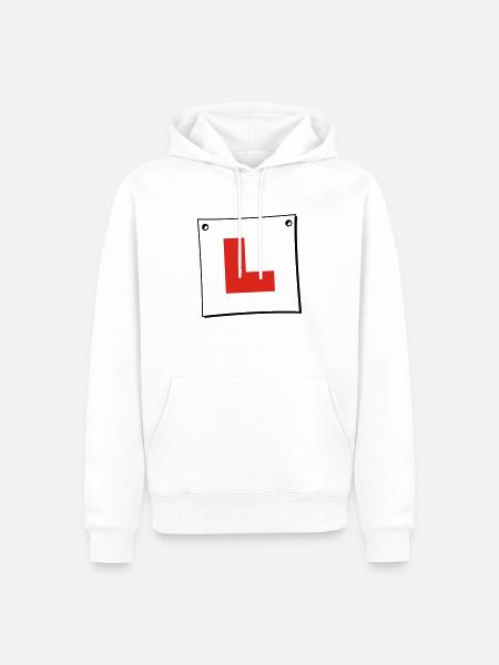 Learner Plate - Men’s Premium Organic Hoodie - white