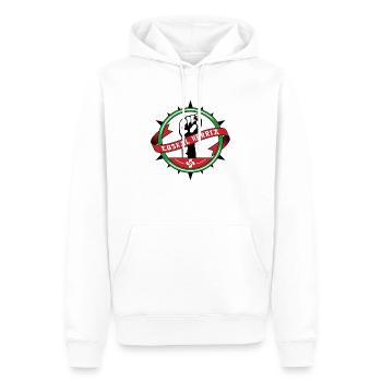 Euskal Herria - Sweat à capuche Premium bio Homme - blanc - Devant - Nico (187cm)
