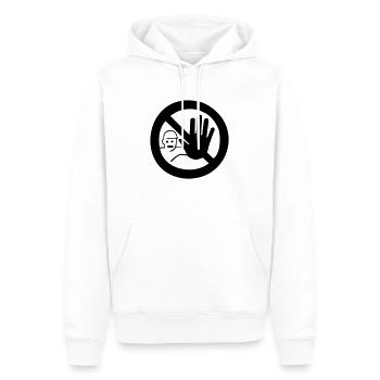 ARRÊT - Sweat à capuche Premium bio Homme - blanc - Devant - Nico (187cm)