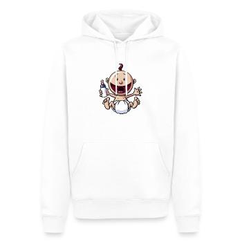 Das Baby lacht. - Männer Premium Bio Hoodie - Weiß - Vorne - Nico (187cm)