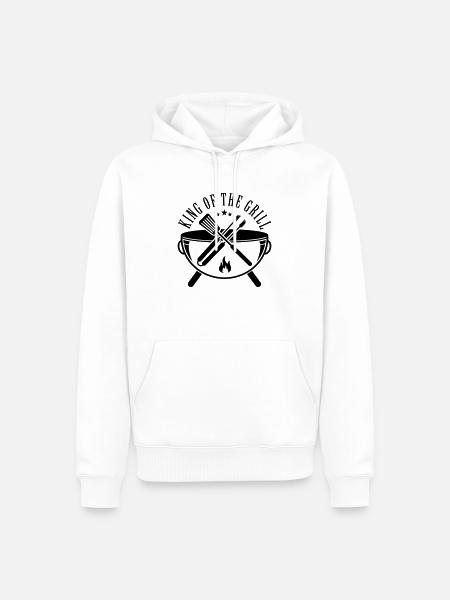King of the Grill - Männer Premium Bio Hoodie - Weiß