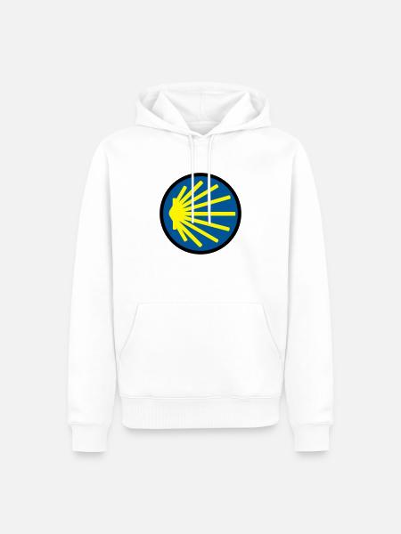 jakobsweg rund - Männer Premium Bio Hoodie - Weiß