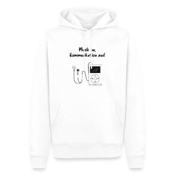 Musik an, Kommunikation aus T-Shirt - Männer Premium Bio Hoodie - Weiß - Vorne - Nico (187cm)