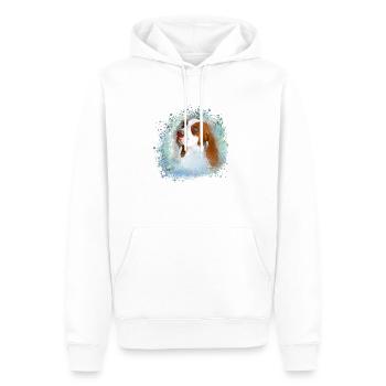 Canaan, chien, graffiti, beige, peinture, bleu - Sweat à capuche Premium bio Homme - blanc - Devant - Nico (187cm)